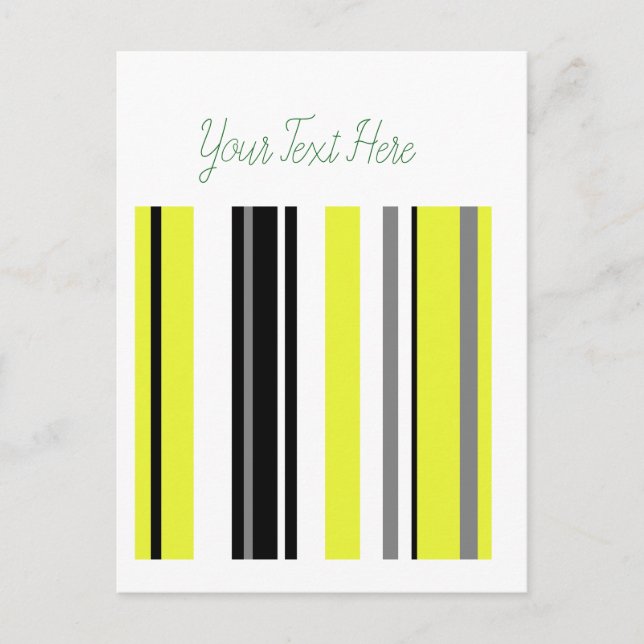 Minimalism Yellow Black Stripes Postcard (Front)