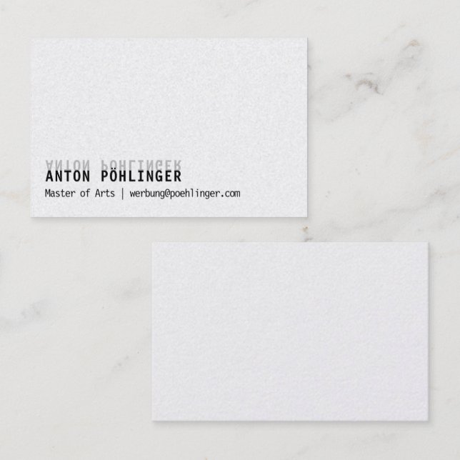 Minimalismus in schwarz weiß twist visitenkarte business card (Front/Back)
