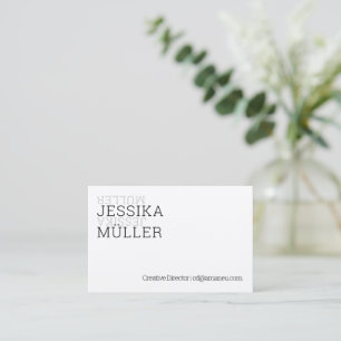 Minimalismus in schwarz weiß twist visitenkarte business card