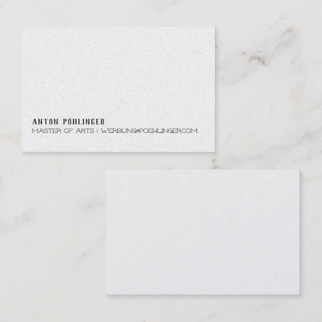 Minimalismus in schwarz weiß visitenkarte business card (Front/Back)