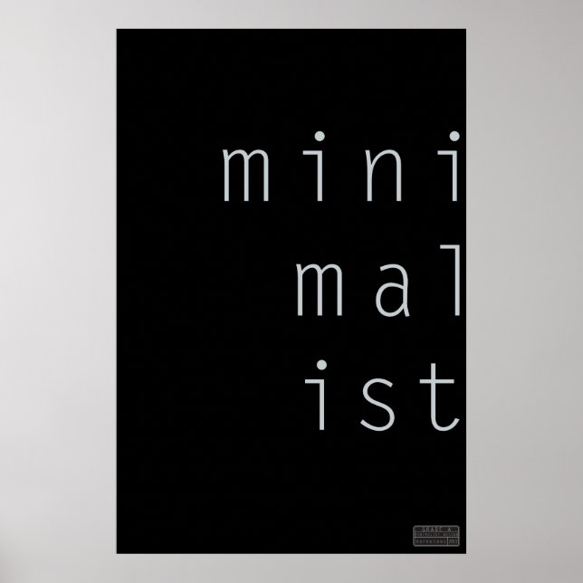 MiniMalIst 001 - Custom Background Colour Poster (Front)