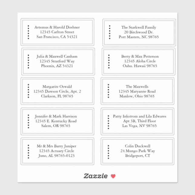 Minimalist-1 B&W Sheet of 10 Address Labels (Sheet)