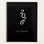 Minimalist 2022 Black and White Weekly | Monthly P Planner<br><div class="desc">This beautifully simple black and white design is intended to inspire your weekly/monthly planning for 2025-26.  Easily customise your name of choice on the front and your monogram initials on the back.</div>