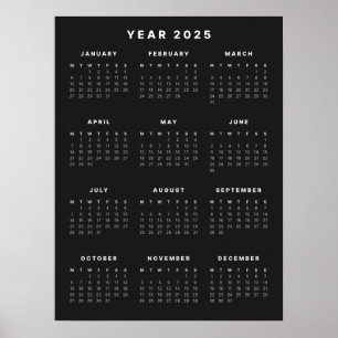 Minimalist 2025 Calendar Poster