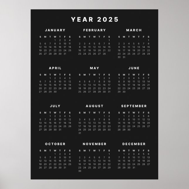 Minimalist 2025 Calendar Poster (Front)