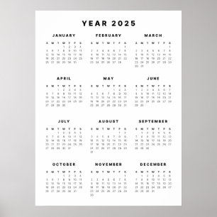 Minimalist 2025 Calendar Poster