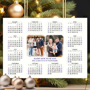 Minimalist 2026 Calendar Modern 2 Photo Magnetic