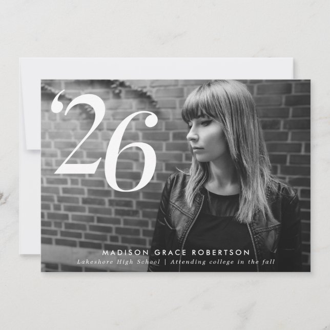 Minimalist '25 Photo Graduation Party Invitation (Front)