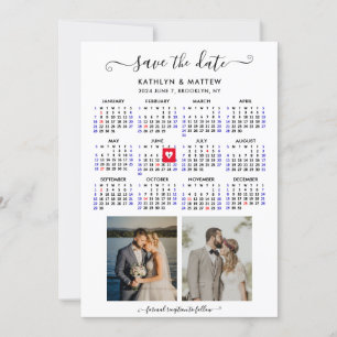 Minimalist 2 Photo 2024 Calendar Save the Date