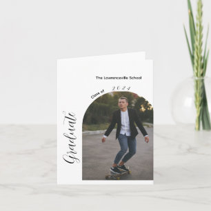 Minimalist 2 photo graduation party invitation