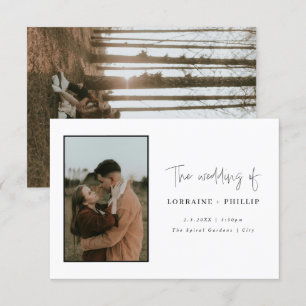 Minimalist 2-Photo Modern Wedding Invitation