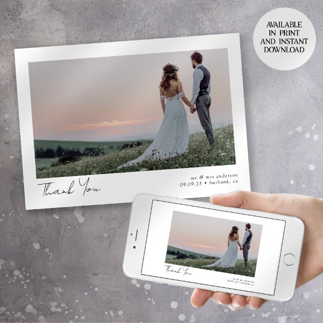 Minimalist 2 Photo Wedding Thank You Card (Creator Uploaded)