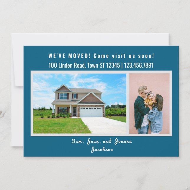 Minimalist 2 Photos We Moved Moving Announcement (Front)