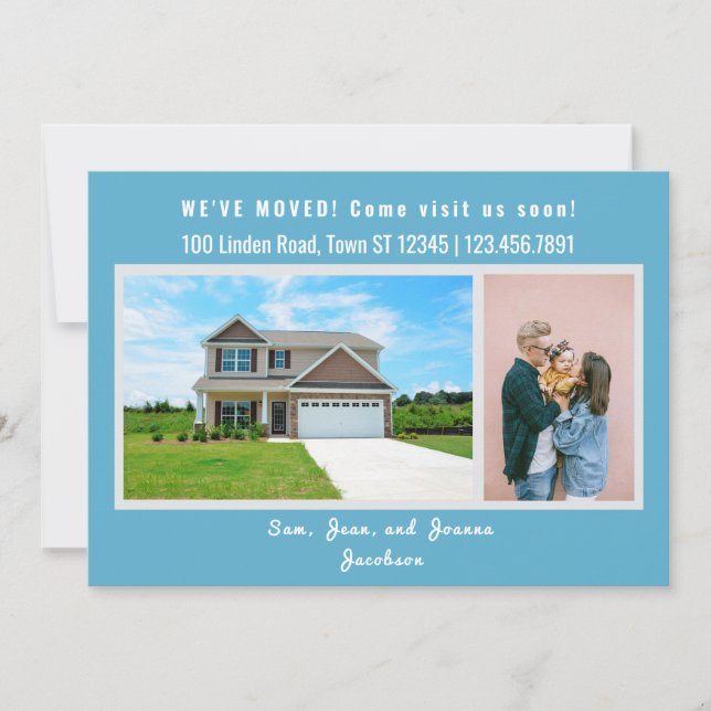 Minimalist 2 Photos We Moved Moving Announcement (Front)