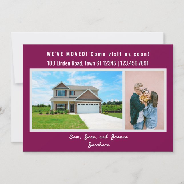 Minimalist 2 Photos We Moved Moving Announcement (Front)