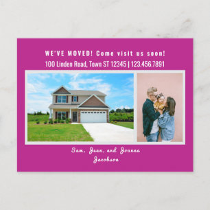 Minimalist 2 Photos We've Moved Announcement Postcard