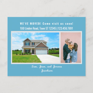 Minimalist 2 Photos We've Moved Announcement Postcard