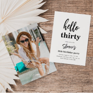 Minimalist 30th Birthday Invitations   30th