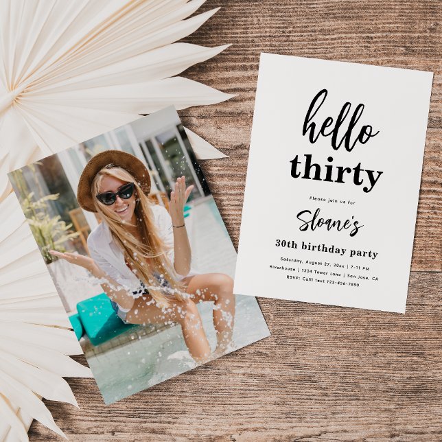 Minimalist 30th Birthday Invitations | 30th (Creator Uploaded)