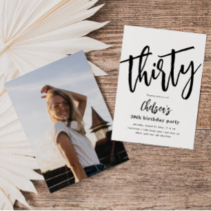 Minimalist 30th Birthday Invitations   30th