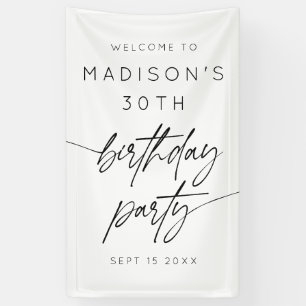 Minimalist 30th Birthday Party Welcome  Banner