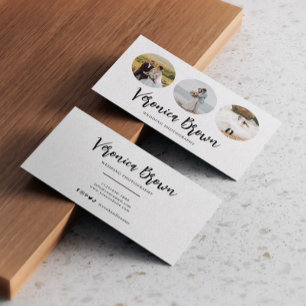 Minimalist 3 Circle Photo Trendy Photographer  Business Card