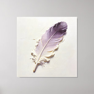 Minimalist 3D Oil Lavender Purple Paint Stroke Fea Canvas Print