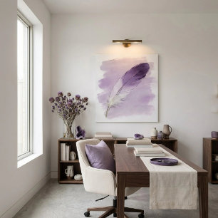 Minimalist 3D Oil Lavender Purple Paint Stroke Fea Canvas Print