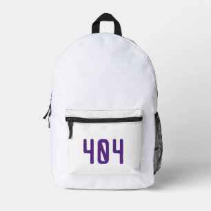 Minimalist 404 Error Light Mode Programmer Backpac Printed Backpack