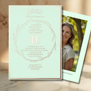 Minimalist 40th Custom Photo Surprise Birthday    
