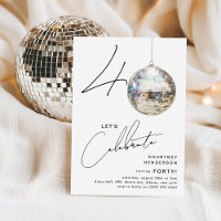 Minimalist 40th Disco Ball Birthday Party