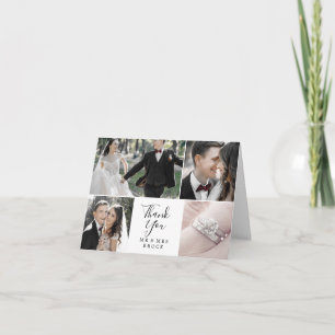 Minimalist 4 Photo Template  Thank You Card