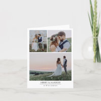 Minimalist 4 Photo Wedding MERRY & MARRIED Folded