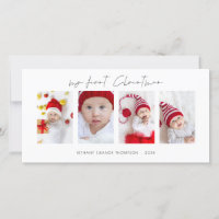 Minimalist 4 Photos Baby First Christmas