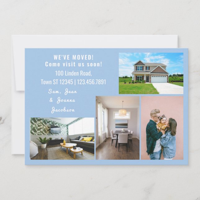 Minimalist 4 Photos We Moved Moving Announcement (Front)