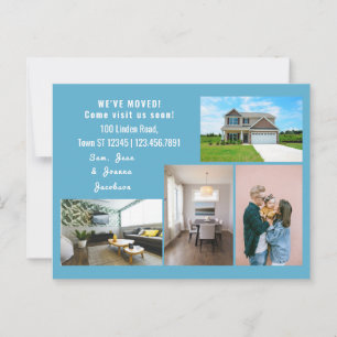 Minimalist 4 Photos We Moved Moving Announcement Postcard