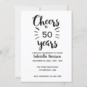 Minimalist 50th Birthday Invitation
