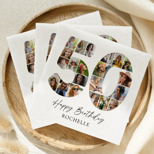 Minimalist 50th Birthday Photo Napkins