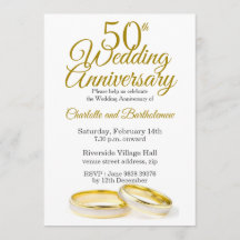 Minimalist 50th Wedding Anniversary Invitation
