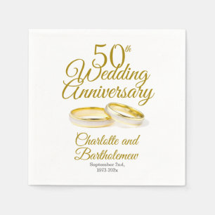 Minimalist 50th Wedding Anniversary Party Napkin