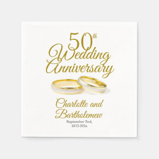 Minimalist 50th Wedding Anniversary Party Napkin