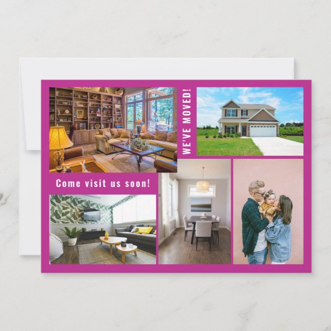 Minimalist 5 Photos We Have Moved Announcement (Front)