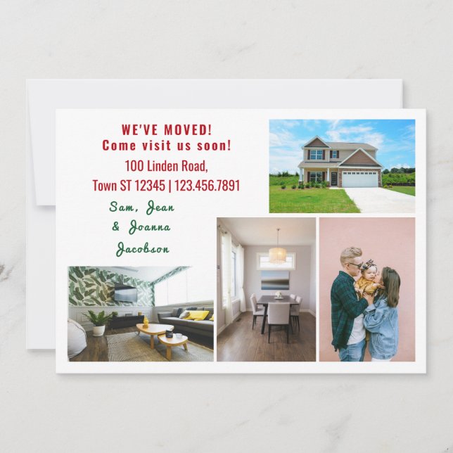 Minimalist 5 Photos We Moved Moving Announcement (Front)