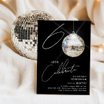 Minimalist 60th Disco Ball Birthday Party Invitation<br><div class="desc">Celebrate the milestone of turning 60 with our chic and minimalist 60th Birthday Party Invitation! This invitation sets the stage for a memorable celebration, featuring the numerals '60' with a unique twist - the '0' is a sparkling disco ball, shining on our trendy black background. The modern party template complemented...</div>