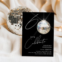 Minimalist 60th Disco Ball Birthday Party