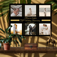 Minimalist 6 Photo 75th Wedding Anniversary
