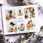 Minimalist 6 Photo Collage Grid Merry Christmas Holiday Card<br><div class="desc">If you like simplicity,  then this is the holiday christmas card for you to send to family and friends to wish them a Merry Christmas. Simply upload 6 photos of your choice,  a christmas message in calligraphy script,  the year and your names.</div>