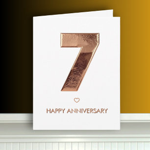 Minimalist 7th Wedding Anniversary Card
