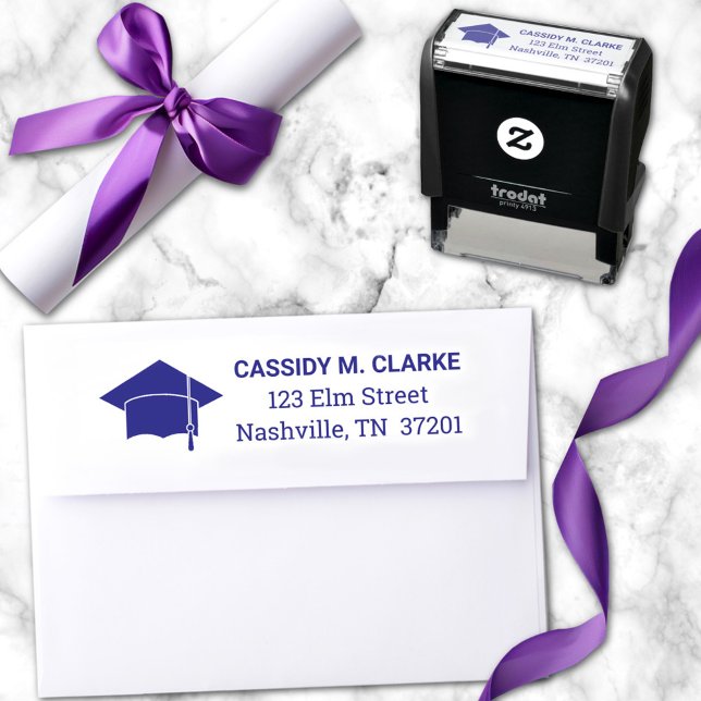 Minimalist 8th Grade Graduation Address Self-inking Stamp (Creator Uploaded)