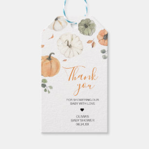 Minimalist A Little Pumpkin Baby Shower Favour Tag